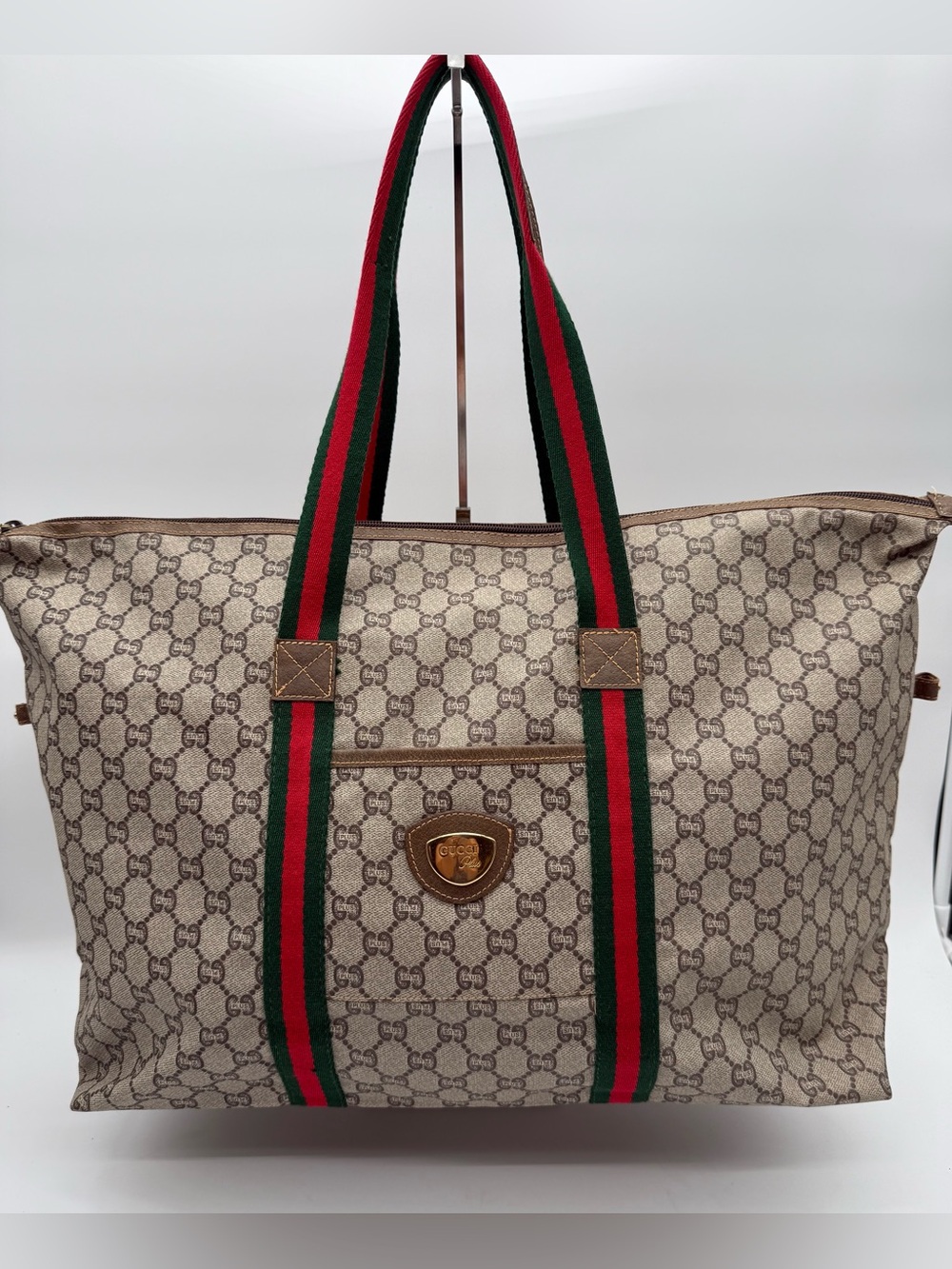 Gucci GG Plus Monogram Large Ziptop Travel Tote